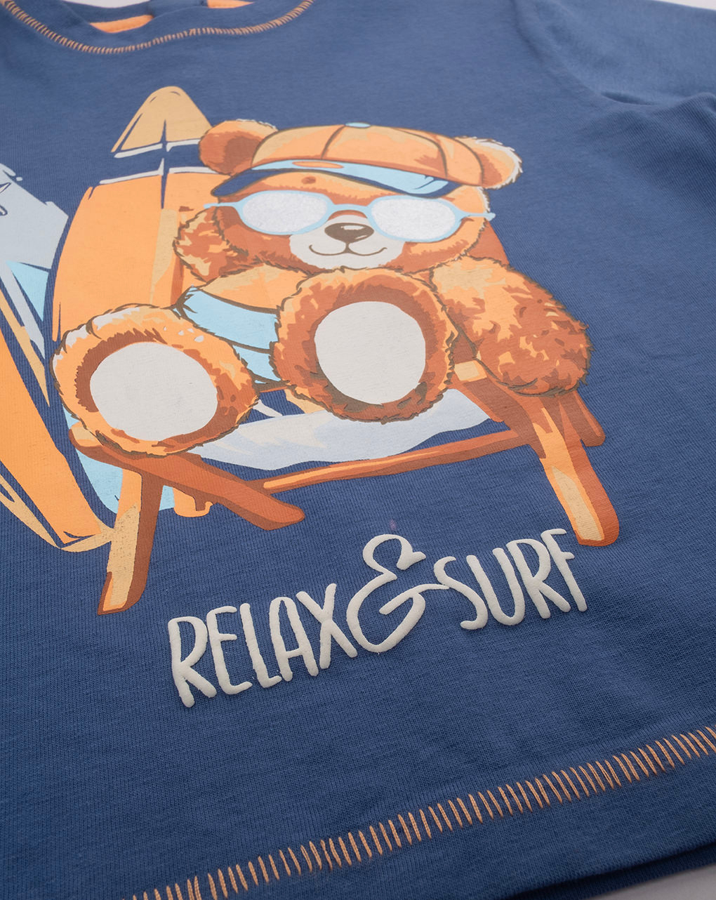 βρεφικό t-shirt μπλε αρκουδάκι surfer για αγόρι - Prénatal