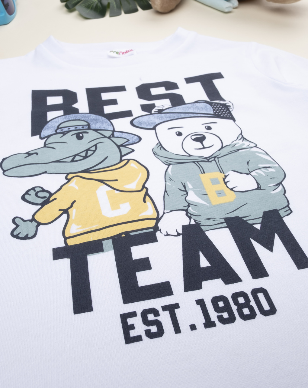 παιδική μπλούζα λευκή best team για αγόρι - Prénatal