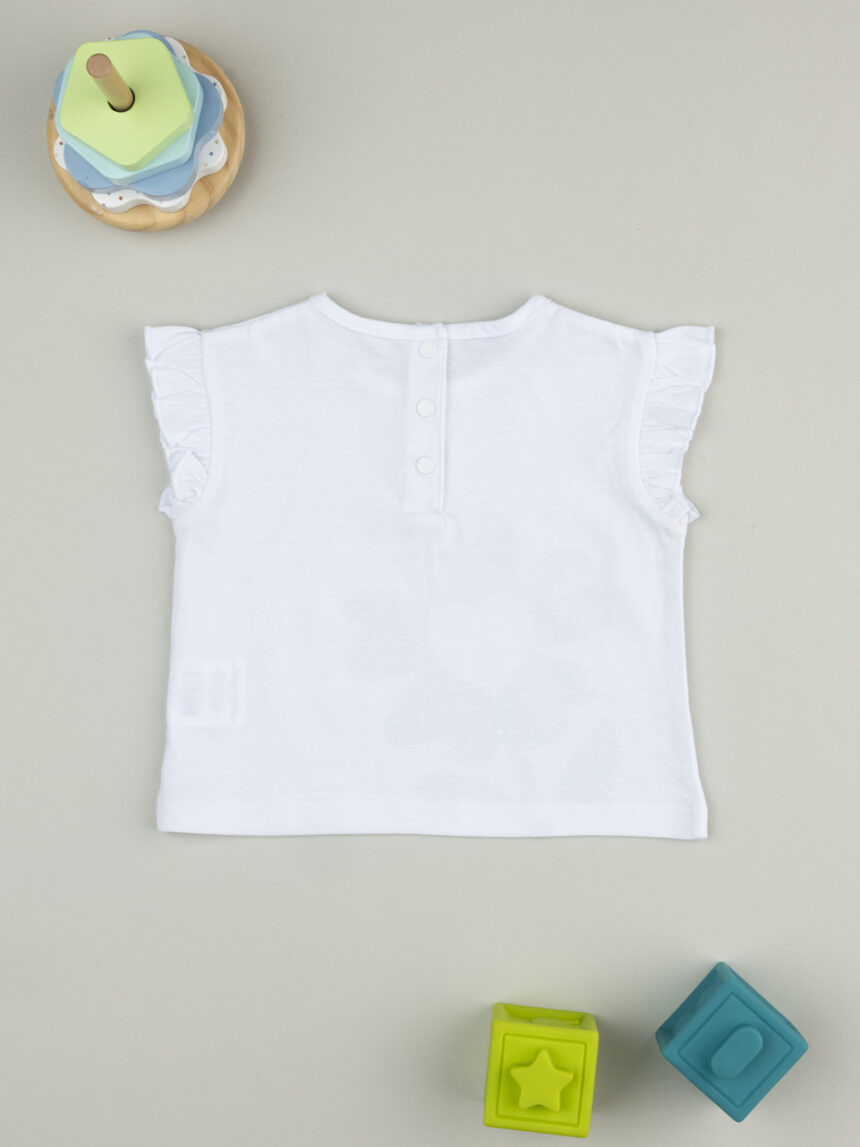 βρεφικό t-shirt λευκό με λουλούδι για κορίτσι - Prénatal