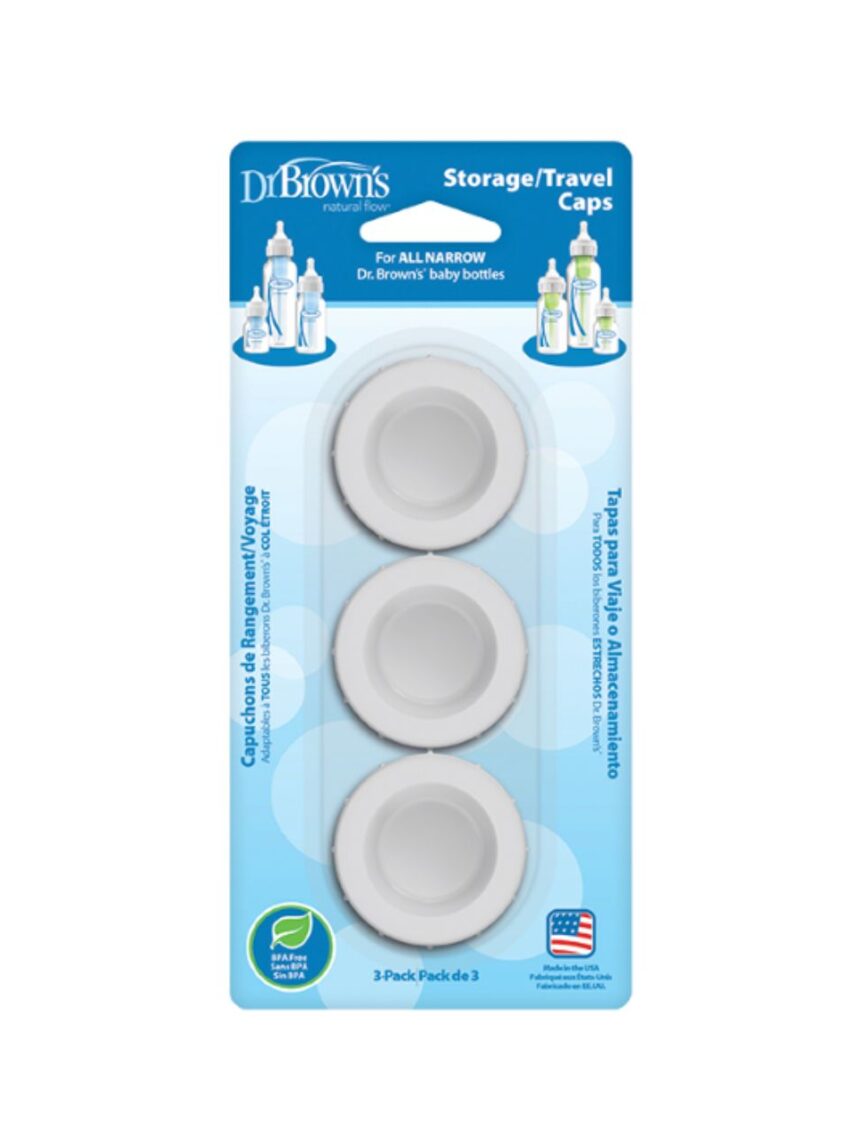 Dr. brown's καπάκι ταξιδίου για μπιμπερό με στενό λαιμό 3τμχ 112.70.1hc.033 - Dr Browns
