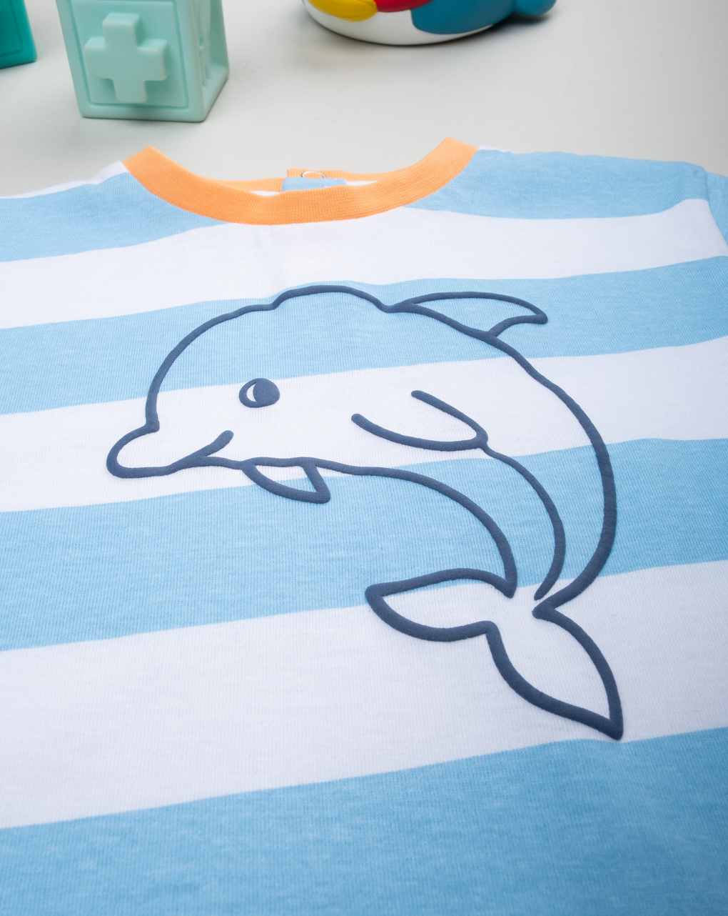 βρεφικό t-shirt ριγέ με δελφίνι για αγόρι - Prénatal