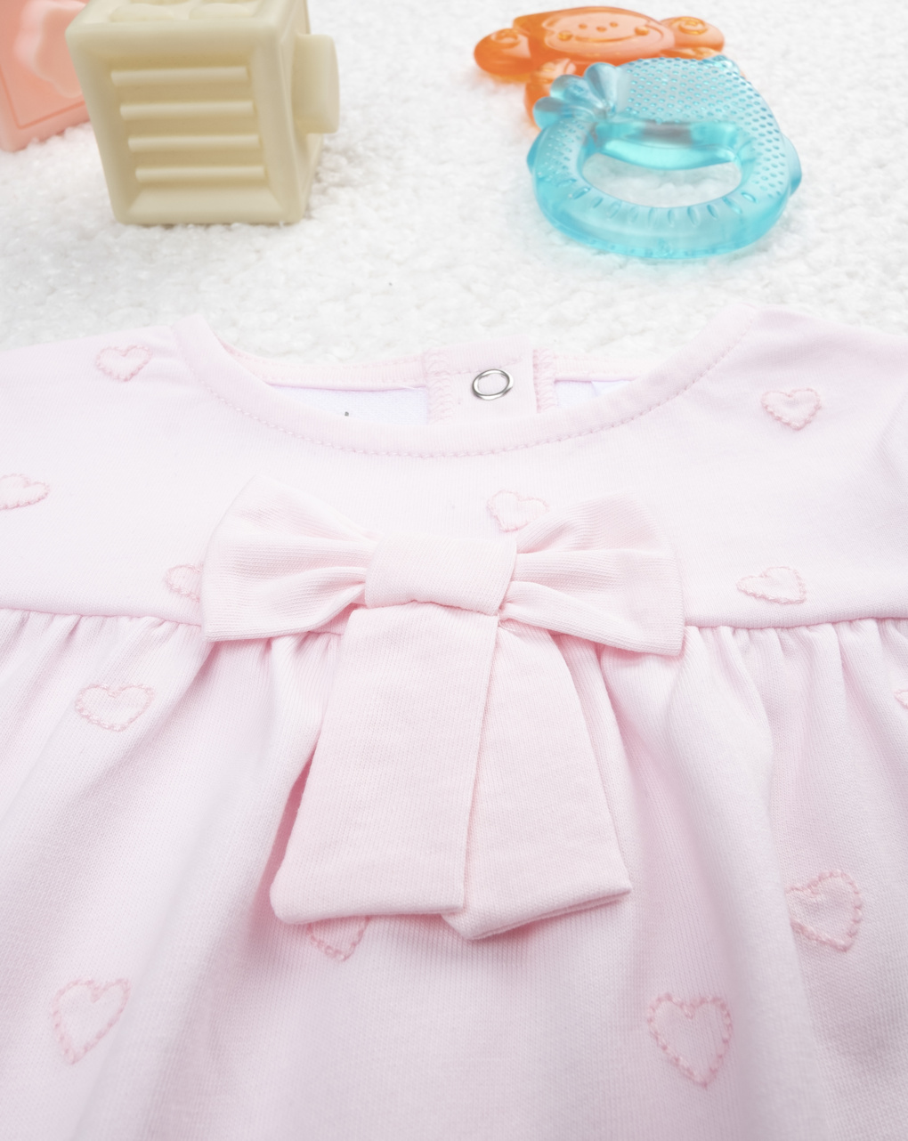 βρεφικό φορμάκι ροζ με καρδούλες για κορίτσι - Prénatal