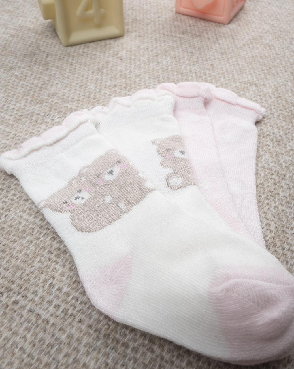 βρεφικά καλτσάκια πακέτο x2 με αρκουδάκια για κορίτσι - Prénatal