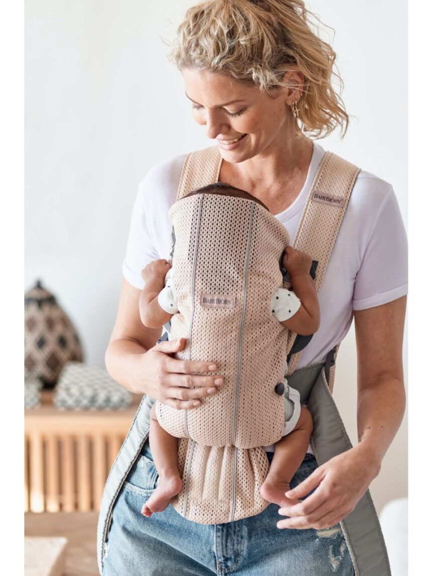 Babybjorn μάρσιπος mini 3d mesh pearly pink - Baby Bjorn