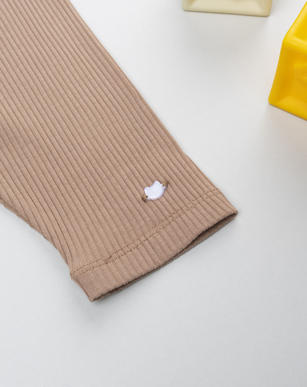 βρεφικό κολάν ριμπ καφέ με δαντέλα για κορίτσι - Prénatal