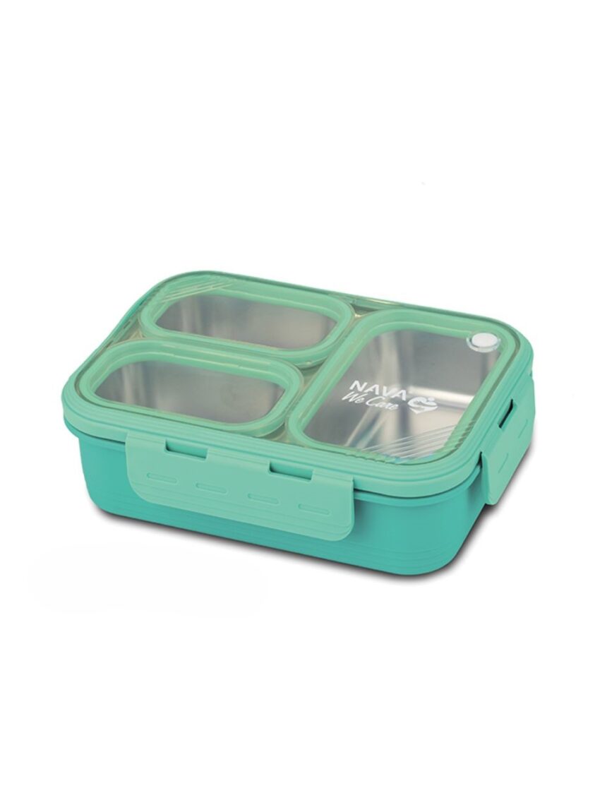 Nava δοχείο φαγητού bento ανοξείδωτο ορθογώνιο "we care" τιρκουάζ 800ml 10-262-002 - Nava