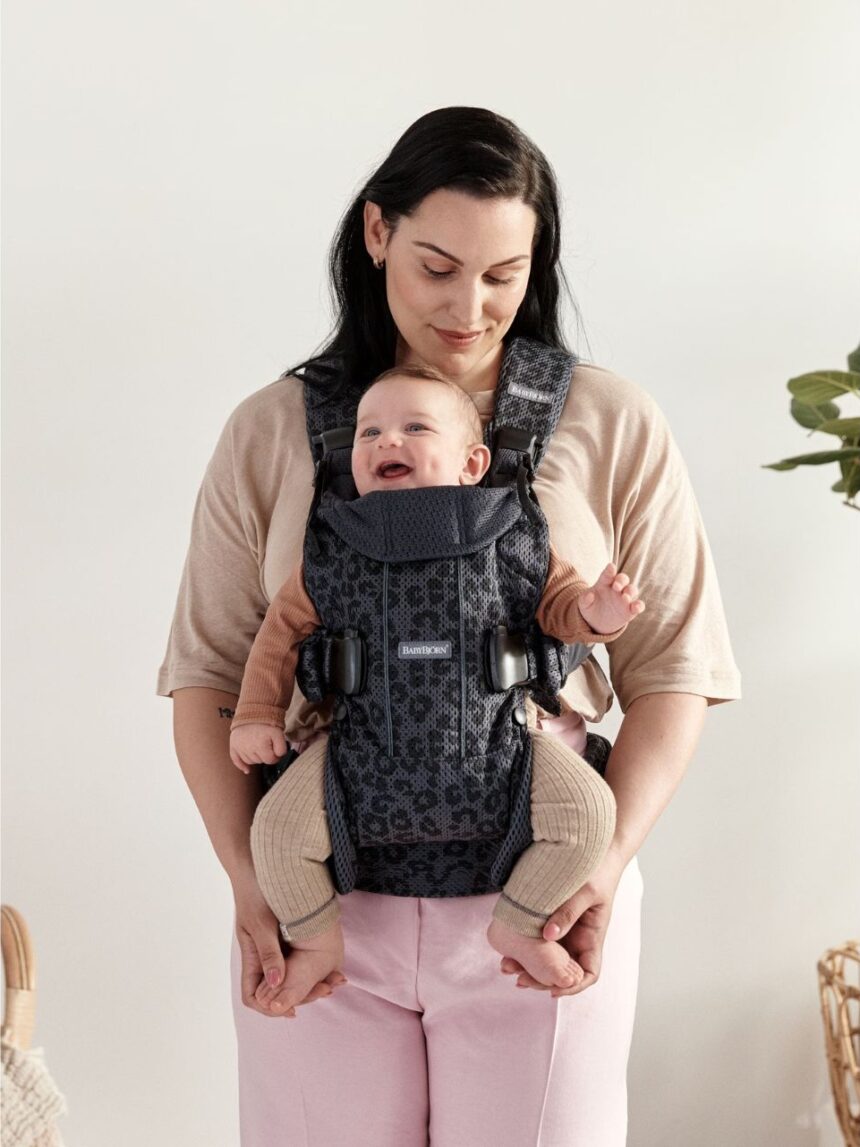 Babybjorn μάρσιπος one air 3d mesh anthracite/leopard - Baby Bjorn