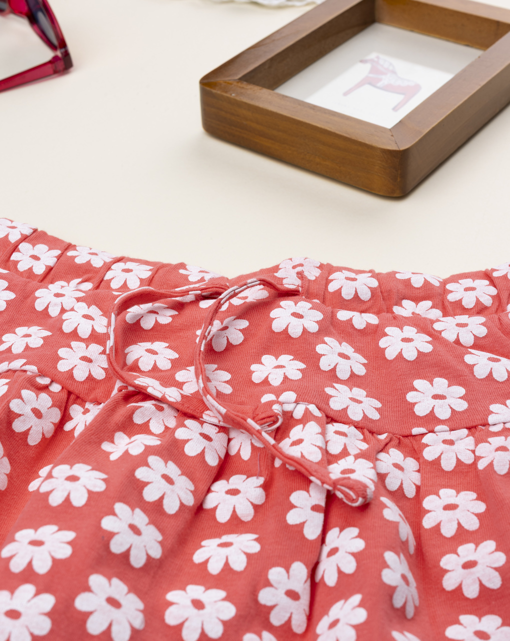 παιδική φούστα κοραλί με μαργαρίτες για κορίτσι - Prénatal