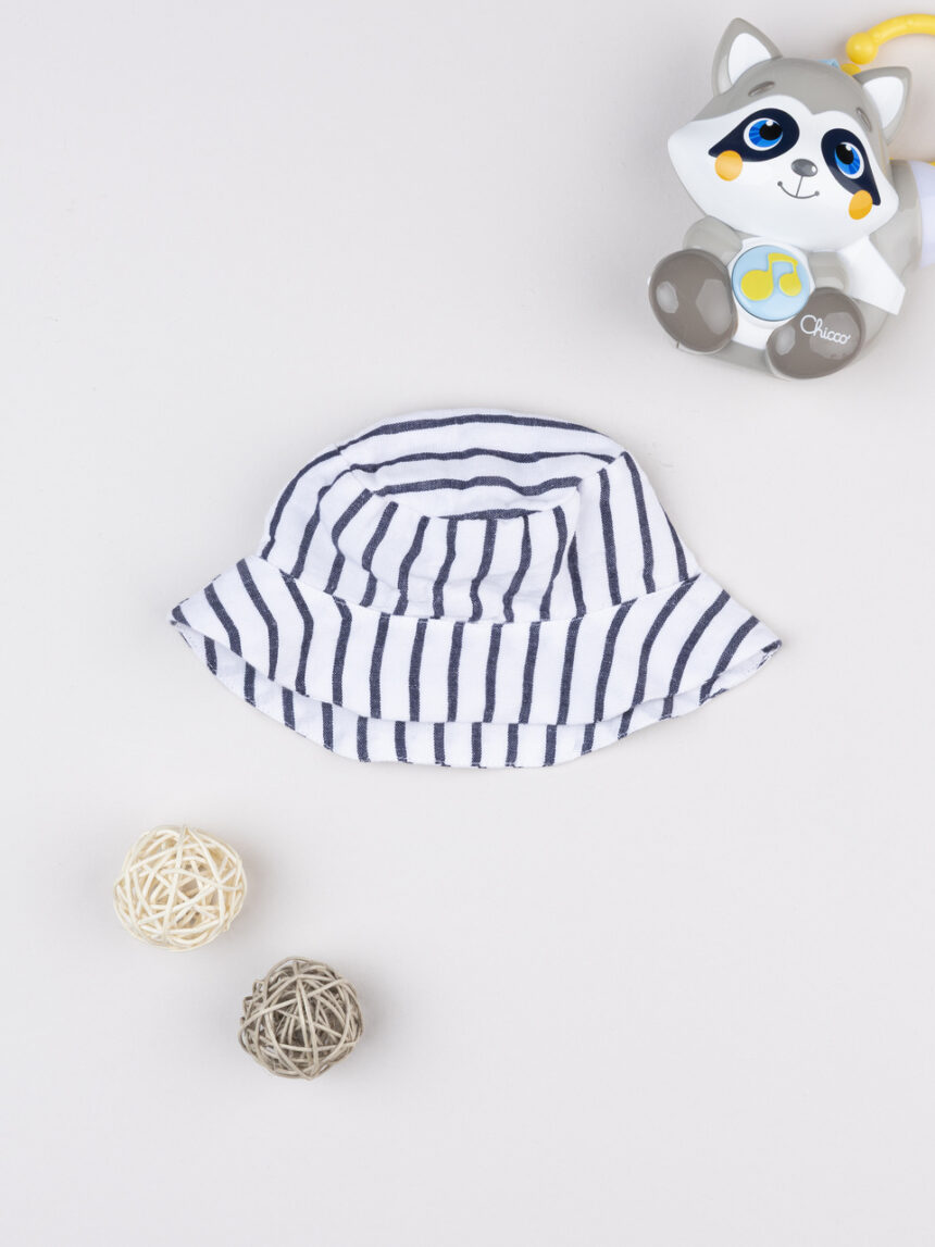 βρεφικό καπέλο λινό ριγέ μπλε/λευκό για κορίτσι - Prénatal