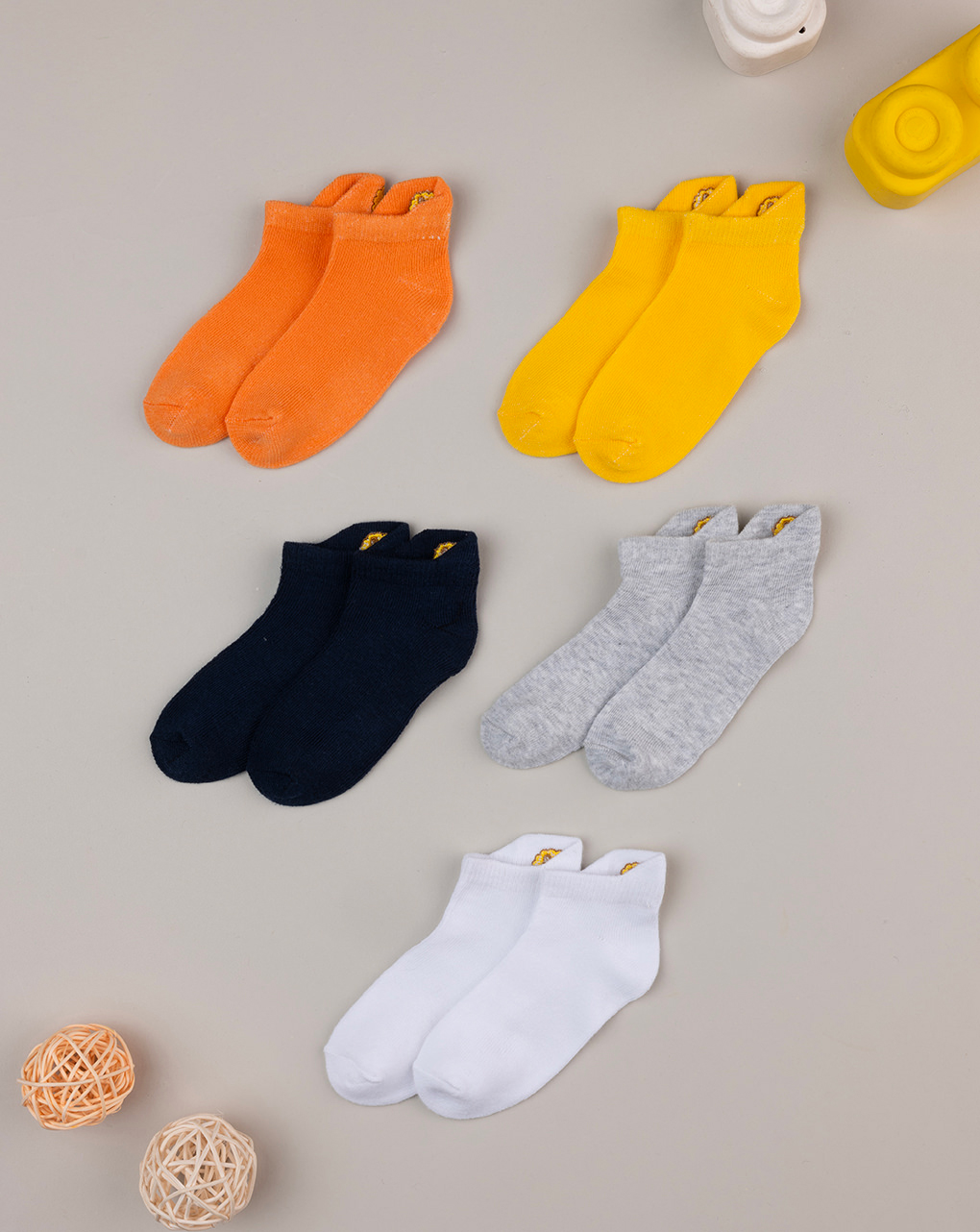 βρεφικά καλτσάκια πολύχρωμα με λιοντάρια πακέτο x5 για αγόρι - Prénatal