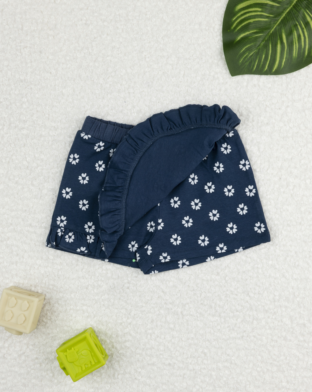 βρεφικό σορτσάκι μπλε με λουλούδια για κορίτσι - Prénatal
