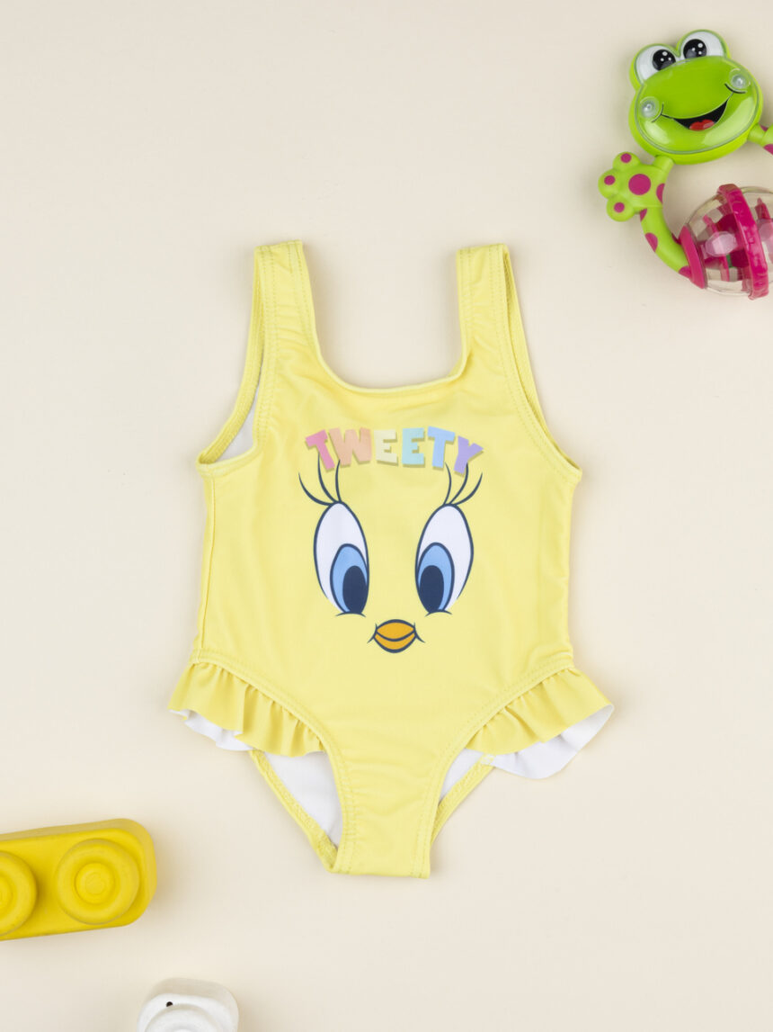 βρεφικό ολόσωμο μαγιό κίτρινο tweety για κορίτσι - Prénatal