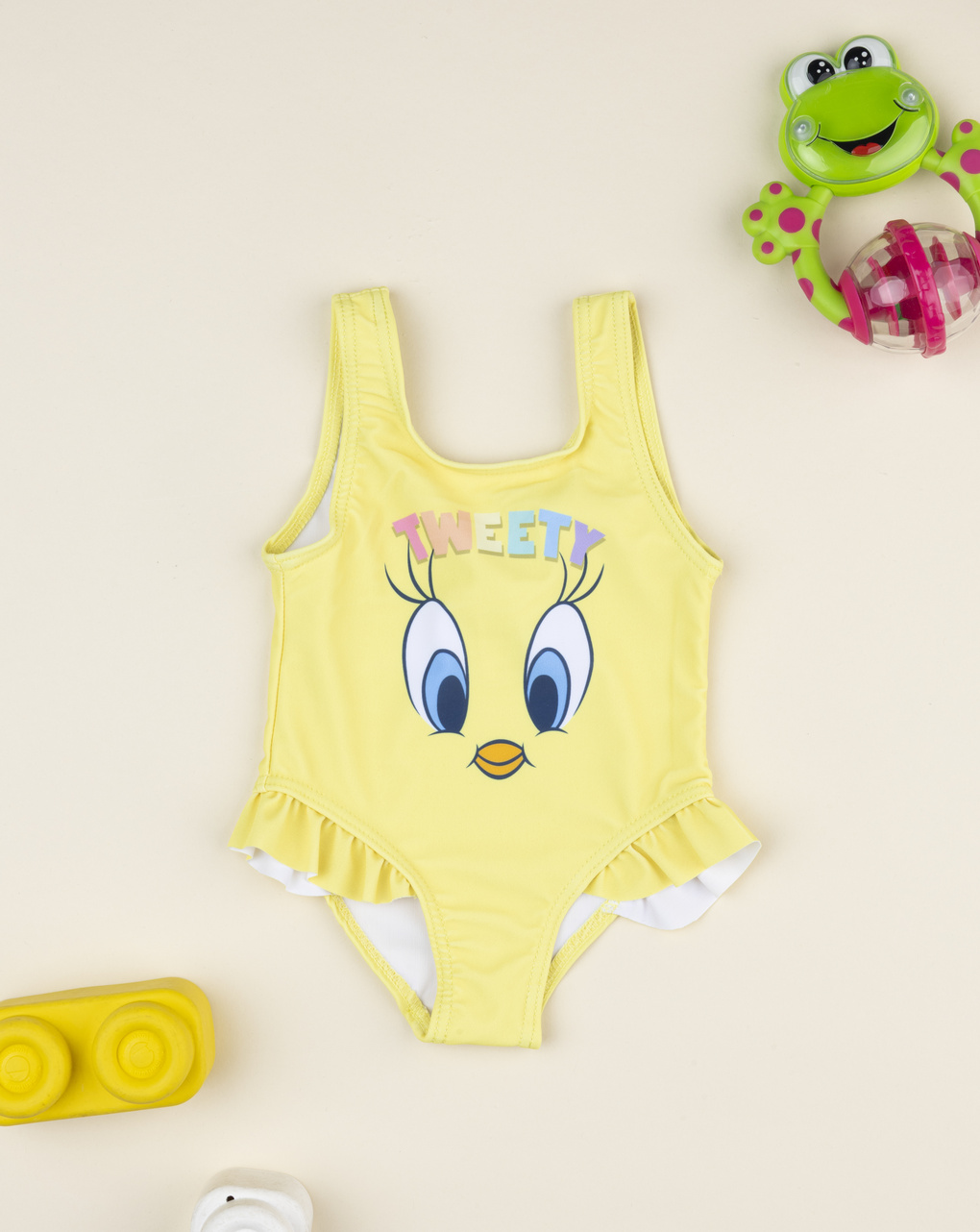 βρεφικό ολόσωμο μαγιό κίτρινο tweety για κορίτσι