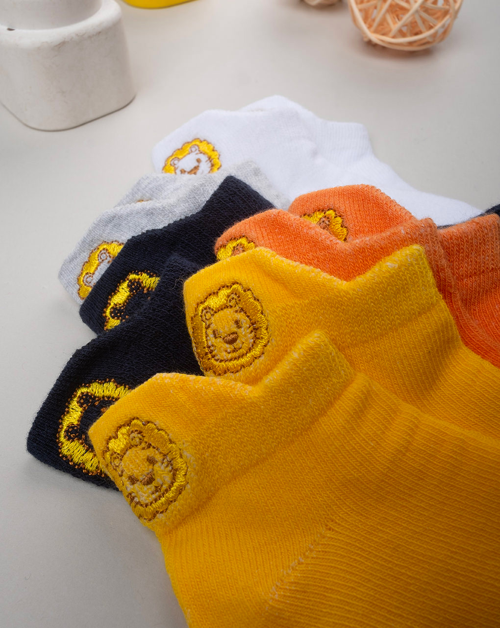 βρεφικά καλτσάκια πολύχρωμα με λιοντάρια πακέτο x5 για αγόρι - Prénatal