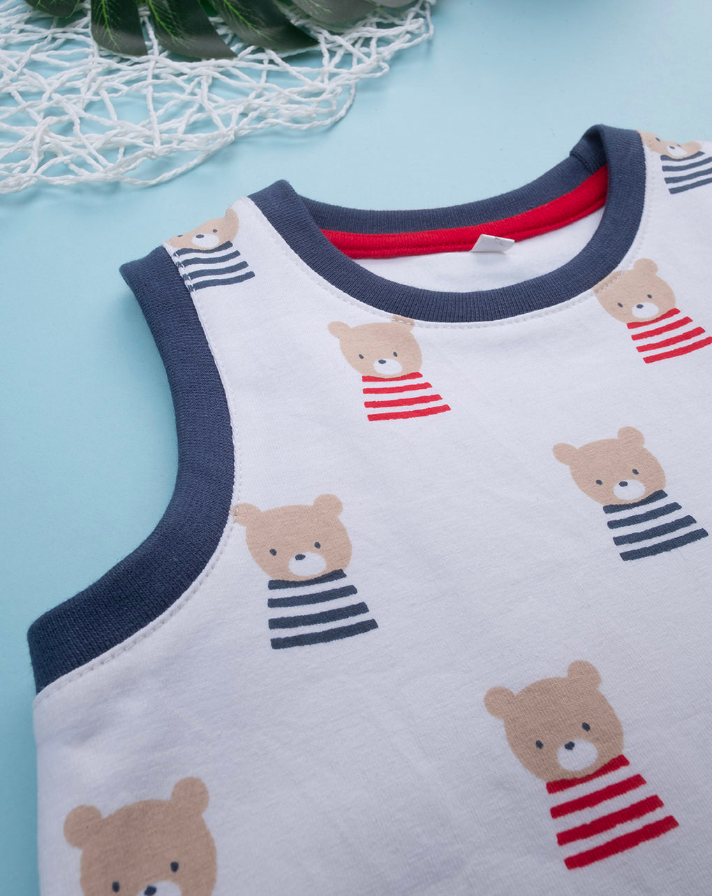 βρεφική μπλούζα λευκή με αρκουδάκια για αγόρι - Prénatal