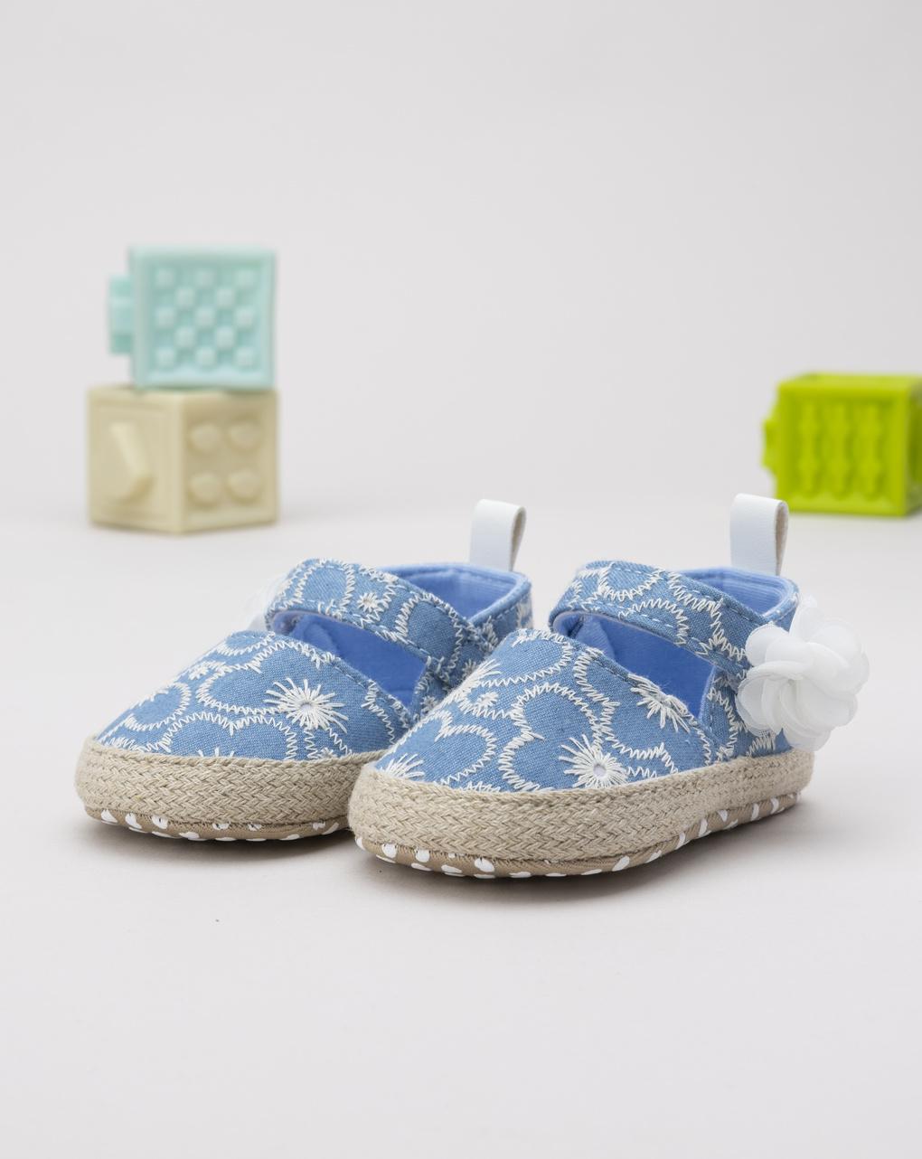 βρεφικά παπούτσια αγκαλιάς εσπαντρίγιες γαλάζια για κορίτσι - Prénatal