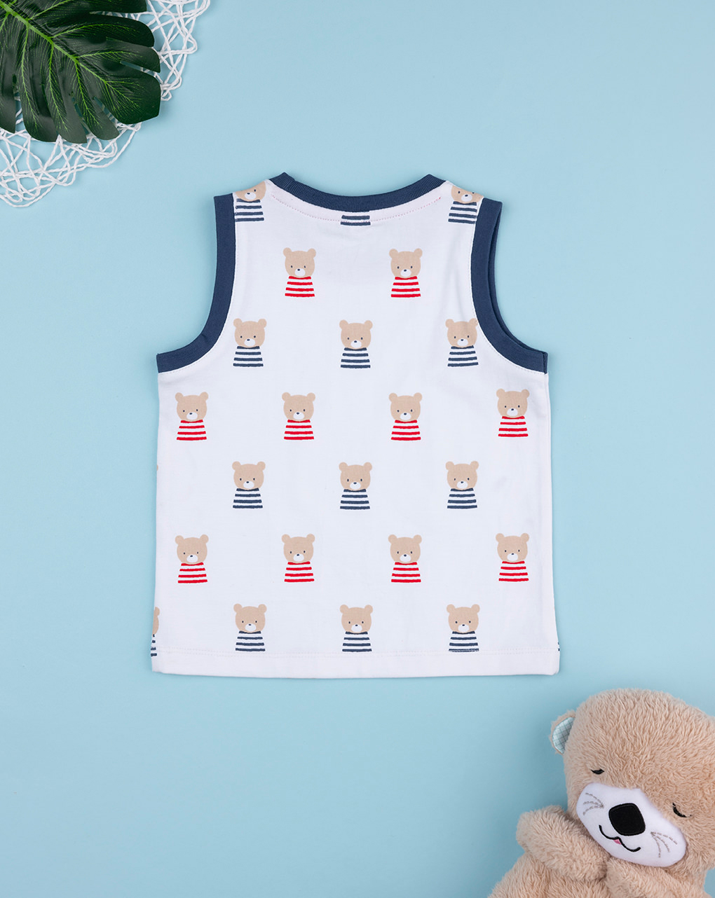 βρεφική μπλούζα λευκή με αρκουδάκια για αγόρι - Prénatal