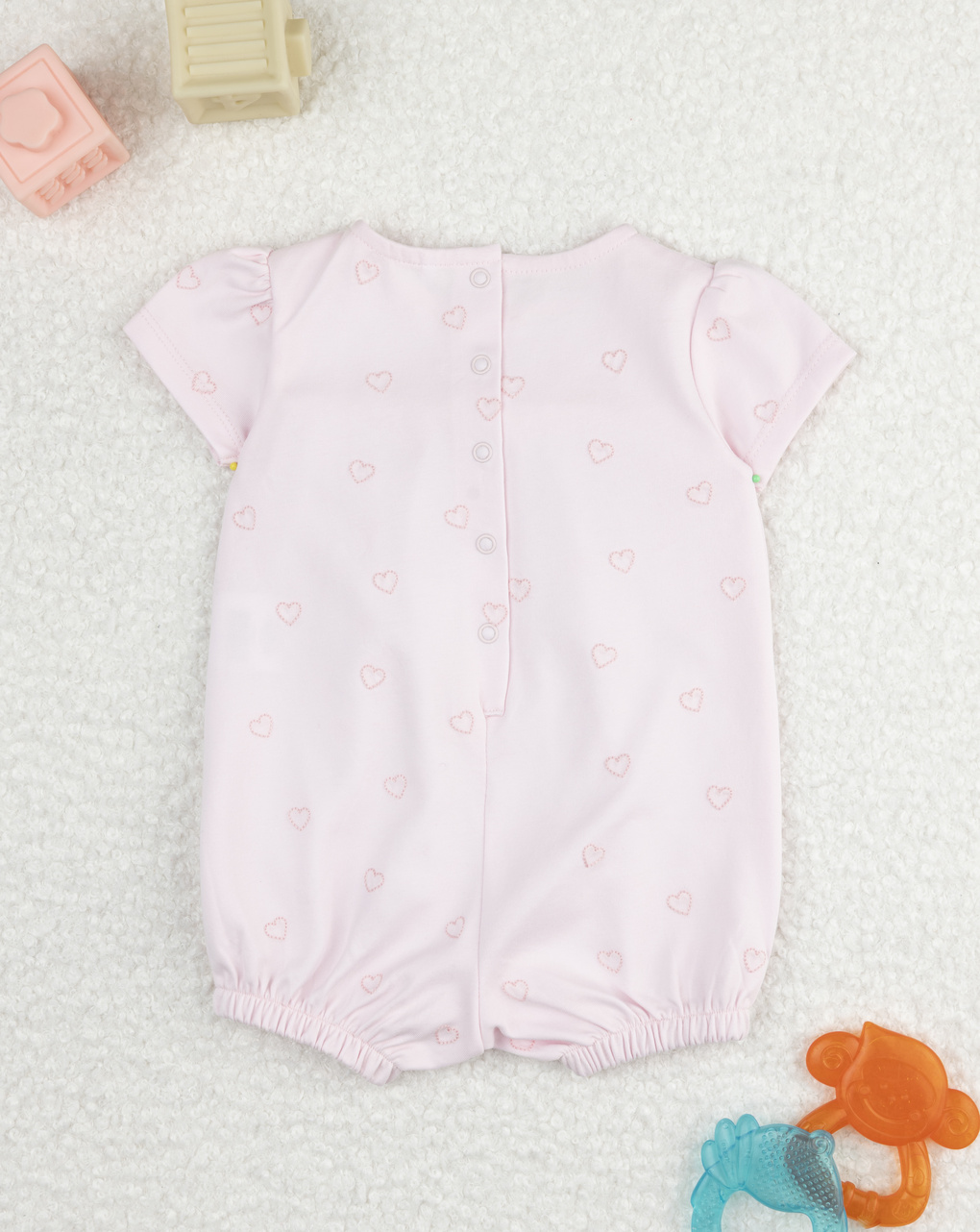 βρεφικό φορμάκι ροζ με καρδούλες για κορίτσι - Prénatal