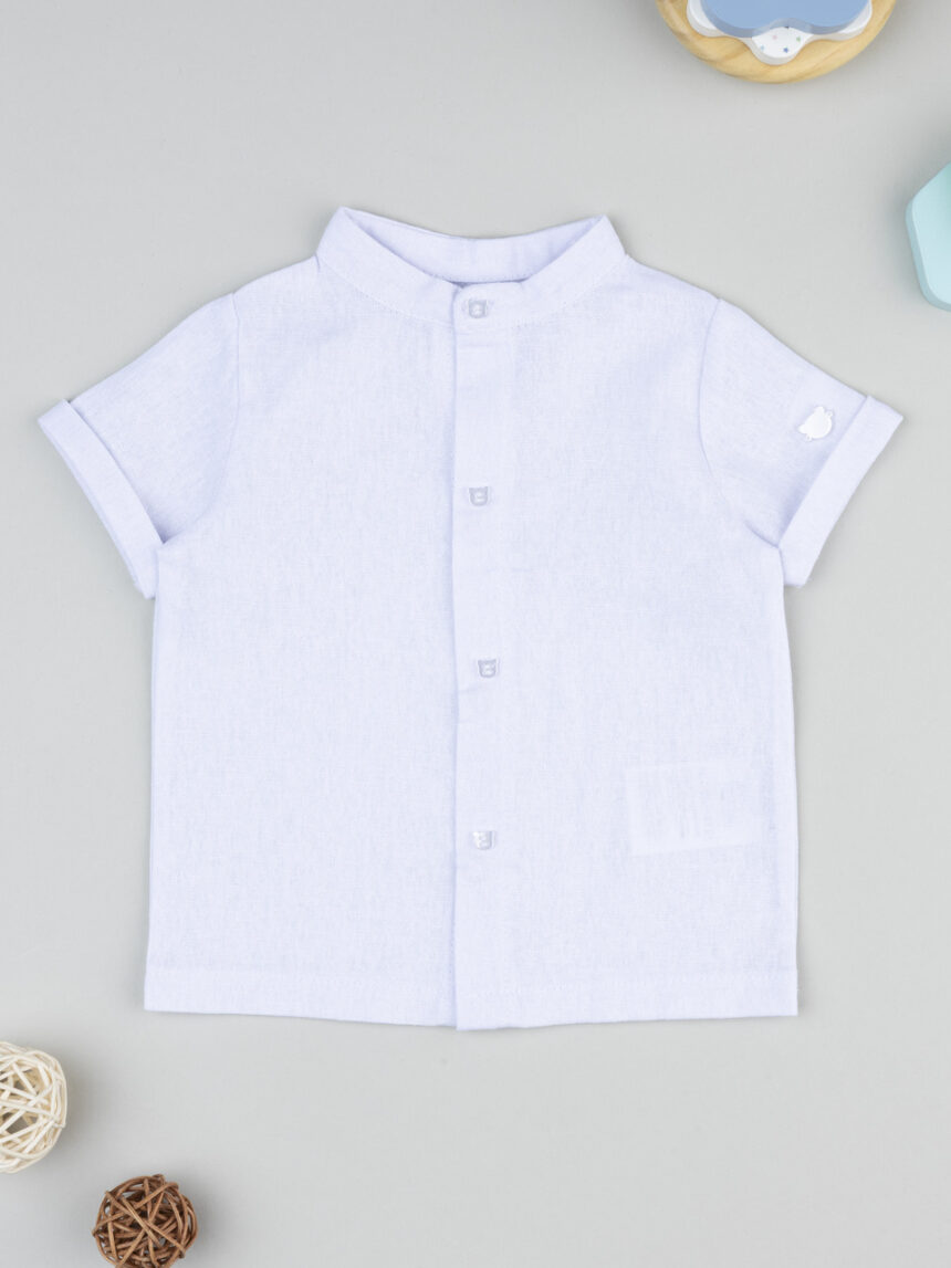βρεφικό κοντομάνικο πουκάμισο λευκό για αγόρι - Prénatal