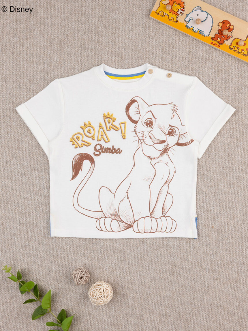 βρεφικό t-shirt κίτρινο/λευκό simba για αγόρι - Prénatal