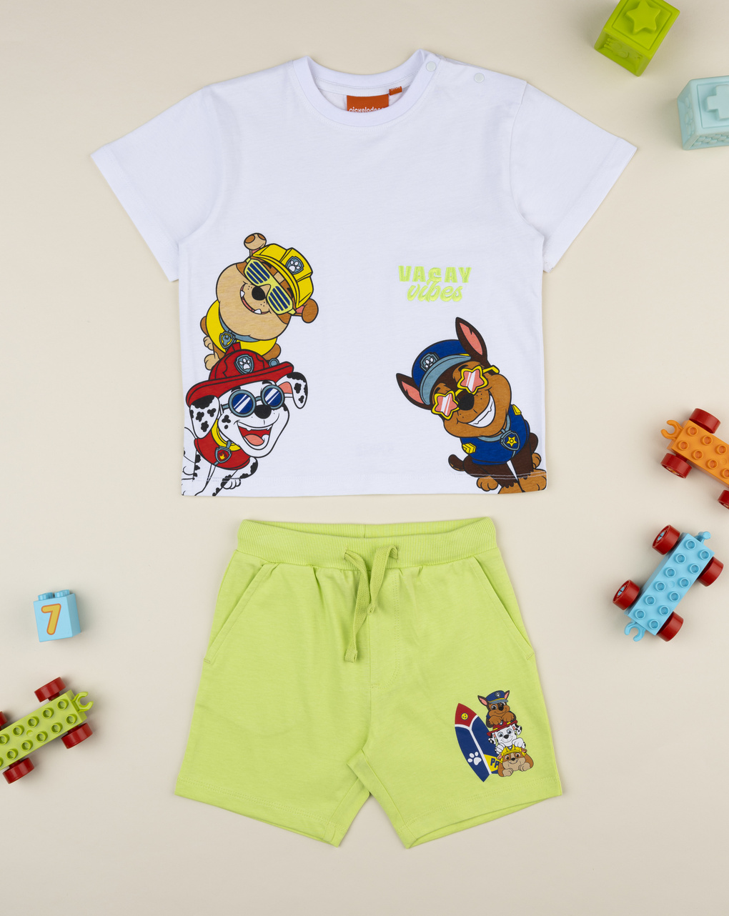 βρεφικό σετ t-shirt και σορτσάκι paw patrol για αγόρι