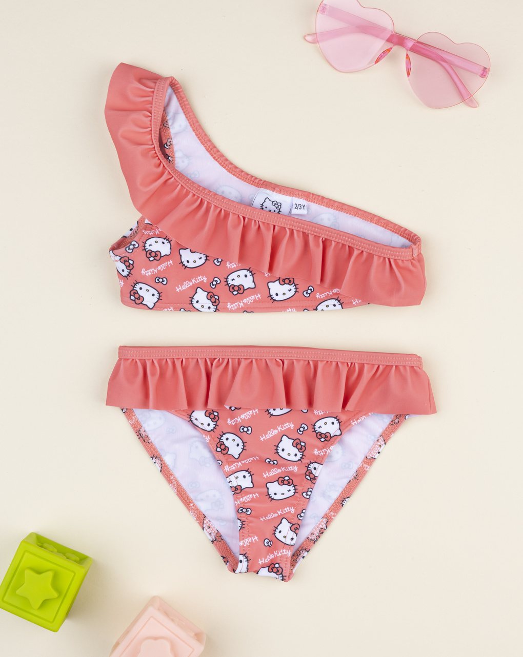 παιδικό μαγιό μπικίνι σομόν hello kitty για κορίτσι