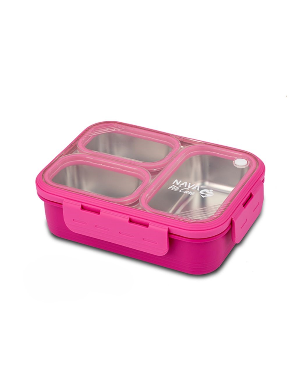 Nava δοχείο φαγητού bento ανοξείδωτο ορθογώνιο "we care" magenta 800ml 10-262-001