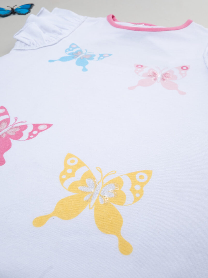 παιδικό t-shirt λευκό με πεταλούδες για κορίτσι - Prénatal