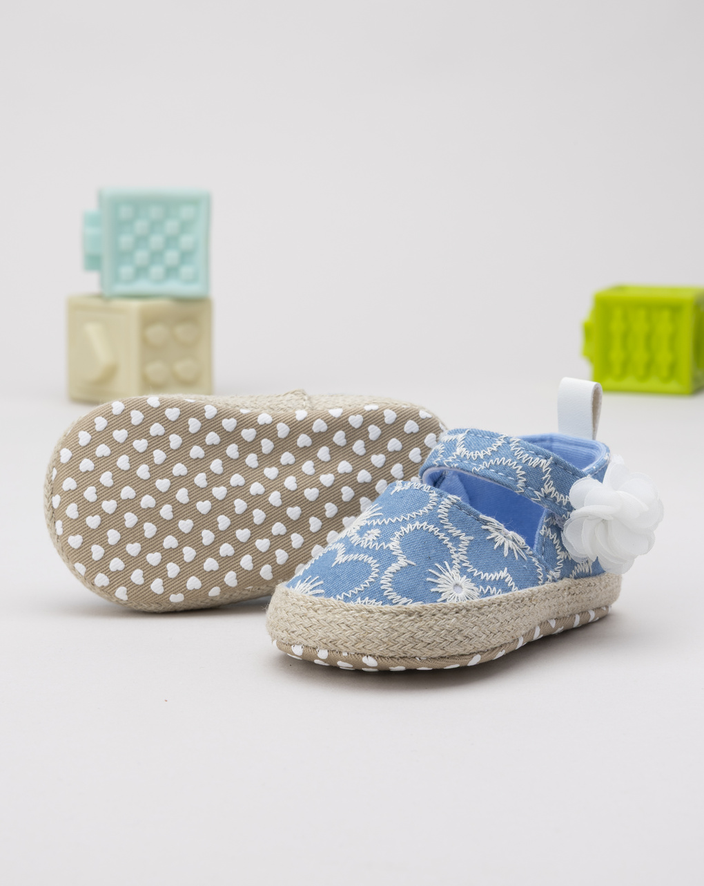 βρεφικά παπούτσια αγκαλιάς εσπαντρίγιες γαλάζια για κορίτσι - Prénatal