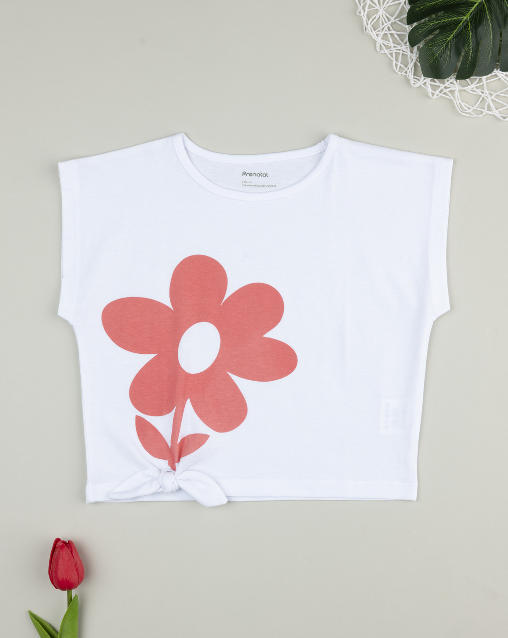 παιδικό t-shirt λευκό με λουλούδι για κορίτσι