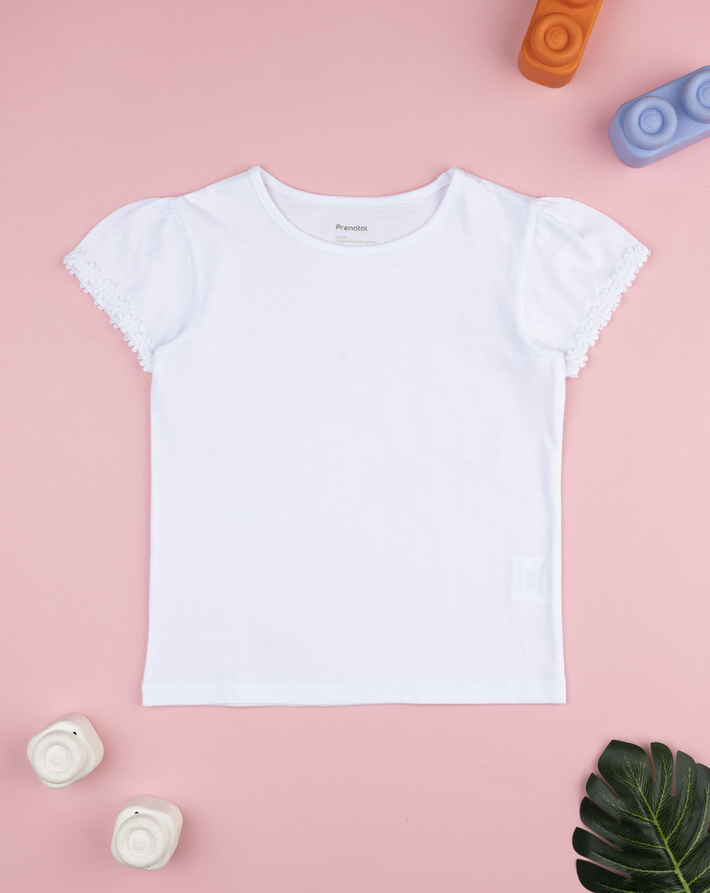 παιδικό t-shirt λευκό με κεντήματα για κορίτσι - Prénatal