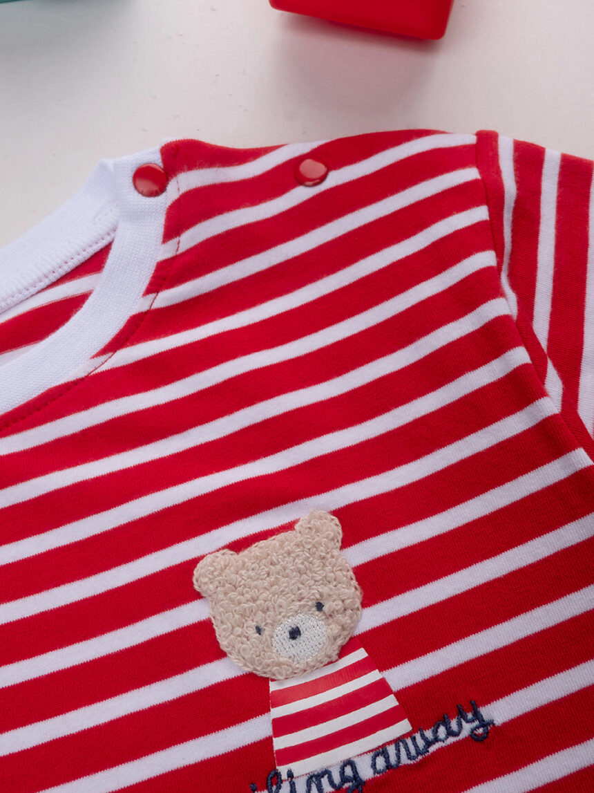βρεφικό t-shirt ριγέ κόκκινο sailing away για αγόρι - Prénatal