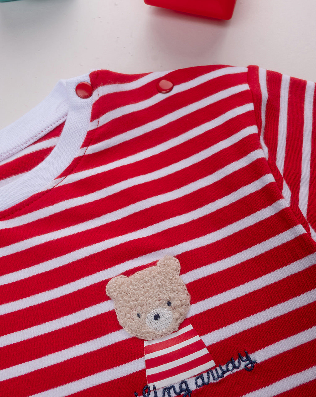 βρεφικό t-shirt ριγέ κόκκινο sailing away για αγόρι - Prénatal