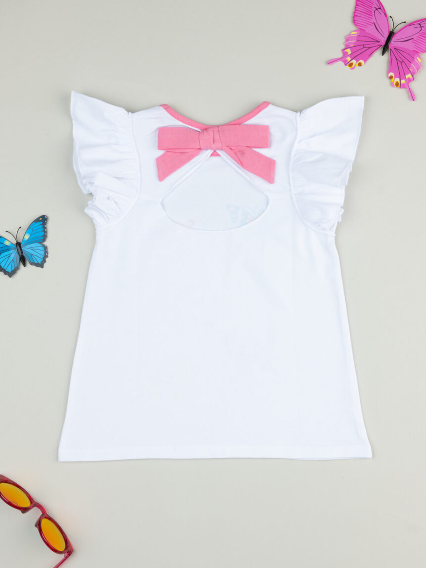 παιδικό t-shirt λευκό με πεταλούδες για κορίτσι - Prénatal