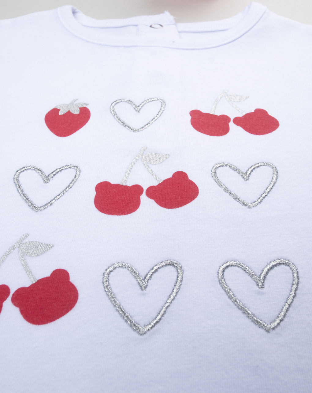 βρεφικό t-shirt λευκό με κεράσια για κορίτσι - Prénatal