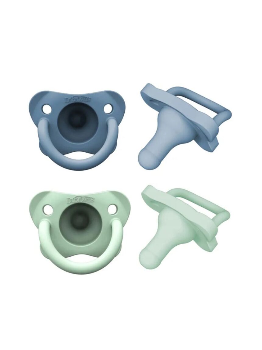 Dr. brown's πιπίλα σιλικόνης 0-6m blue/green ps12008 - Dr Browns