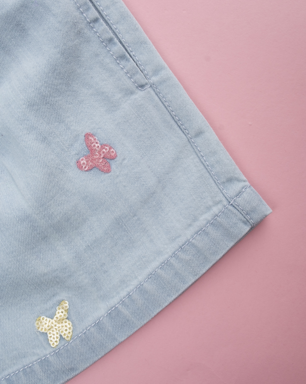 παιδικό τζιν σορτσάκι μπλε με πεταλούδες για κορίτσι - Prénatal
