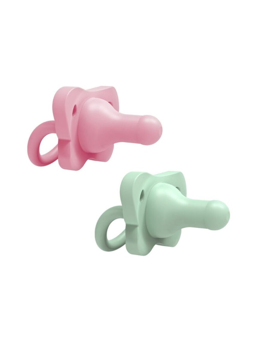 Dr. brown's πιπίλα σιλικόνης 2τμχ 0-6m pink/green ps12007 - Dr Browns