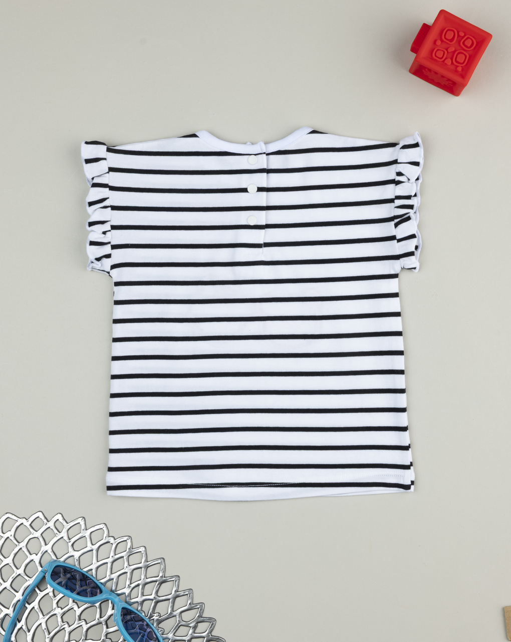 βρεφικό t-shirt λευκό ριγέ με κεράσι για κορίτσι - Prénatal