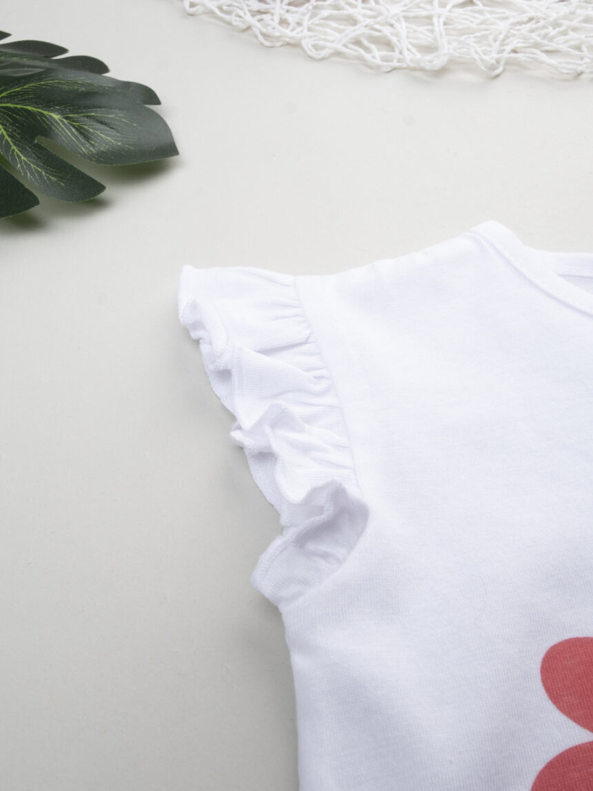 βρεφικό t-shirt λευκό με λουλούδι για κορίτσι - Prénatal