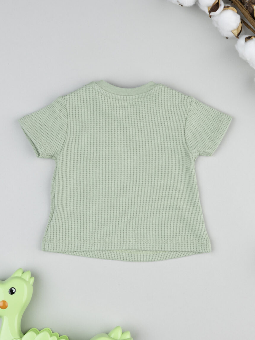 βρεφικό t-shirt γκοφρέ πράσινο με δεινόσαυρο για αγόρι - Prénatal