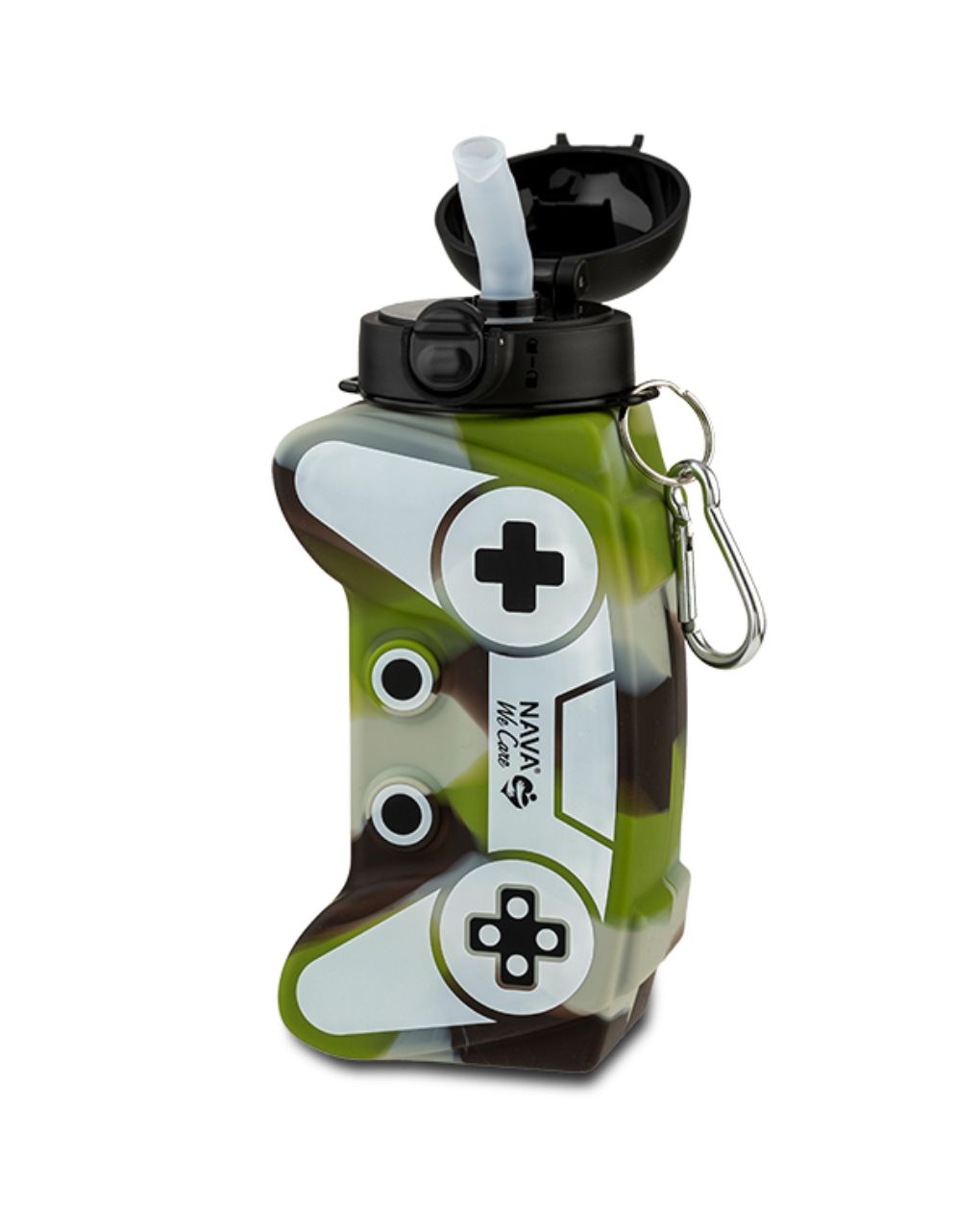 Nava μπουκάλι νερού σιλικόνης army game joystick "we care" 600ml 10-006-025 - Nava