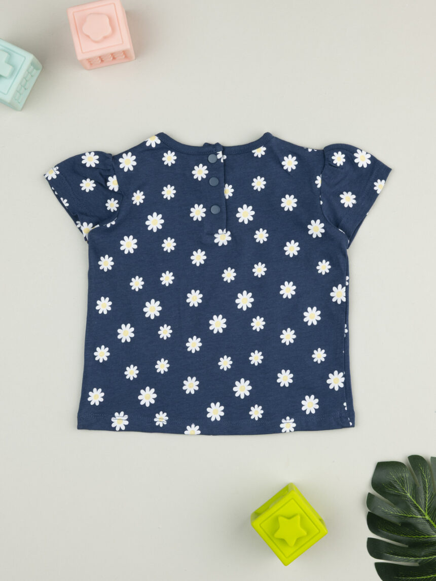 βρεφικό t-shirt μπλε με μαργαρίτες για κορίτσι - Prénatal