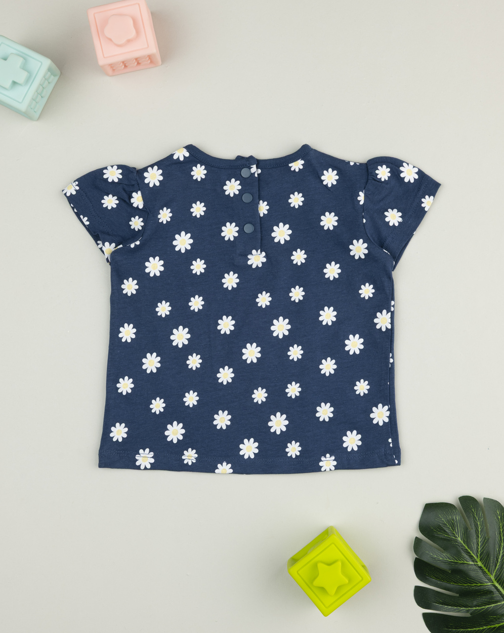 βρεφικό t-shirt μπλε με μαργαρίτες για κορίτσι - Prénatal