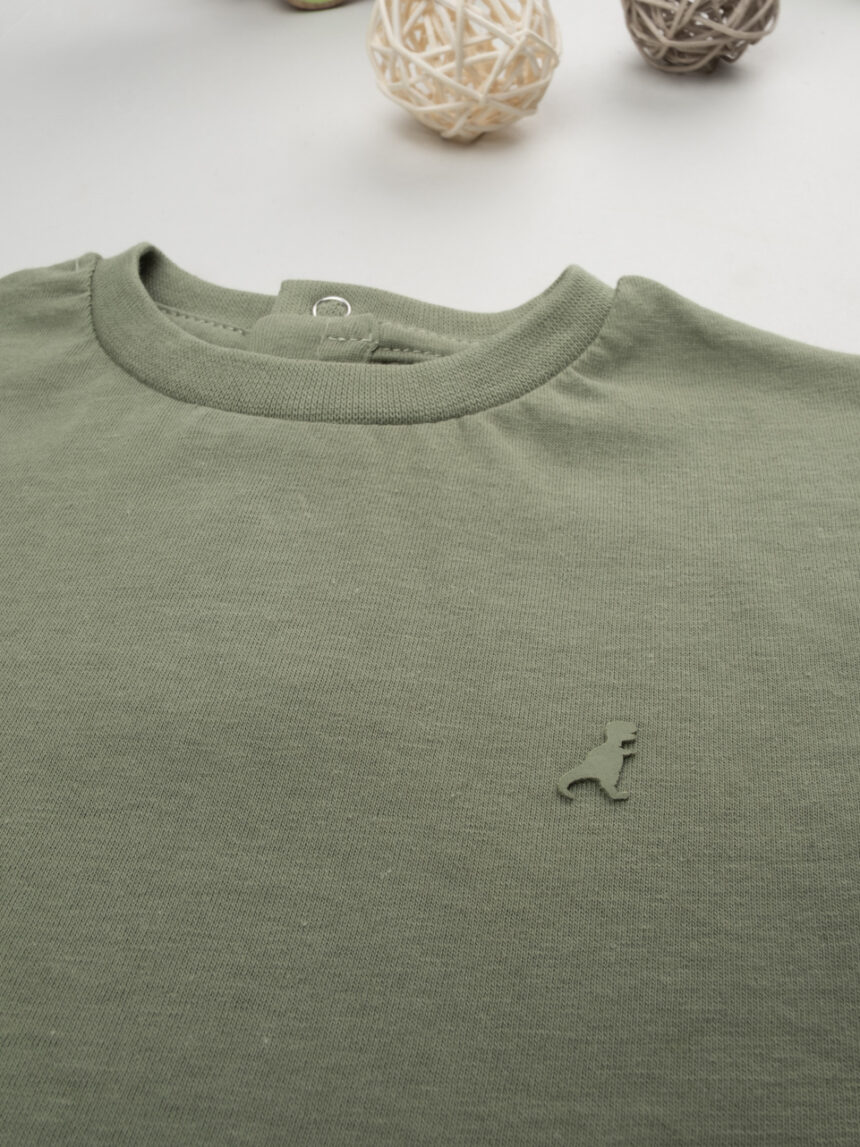 βρεφικό t-shirt χακί με δεινόσαυρο για αγόρι - Prénatal