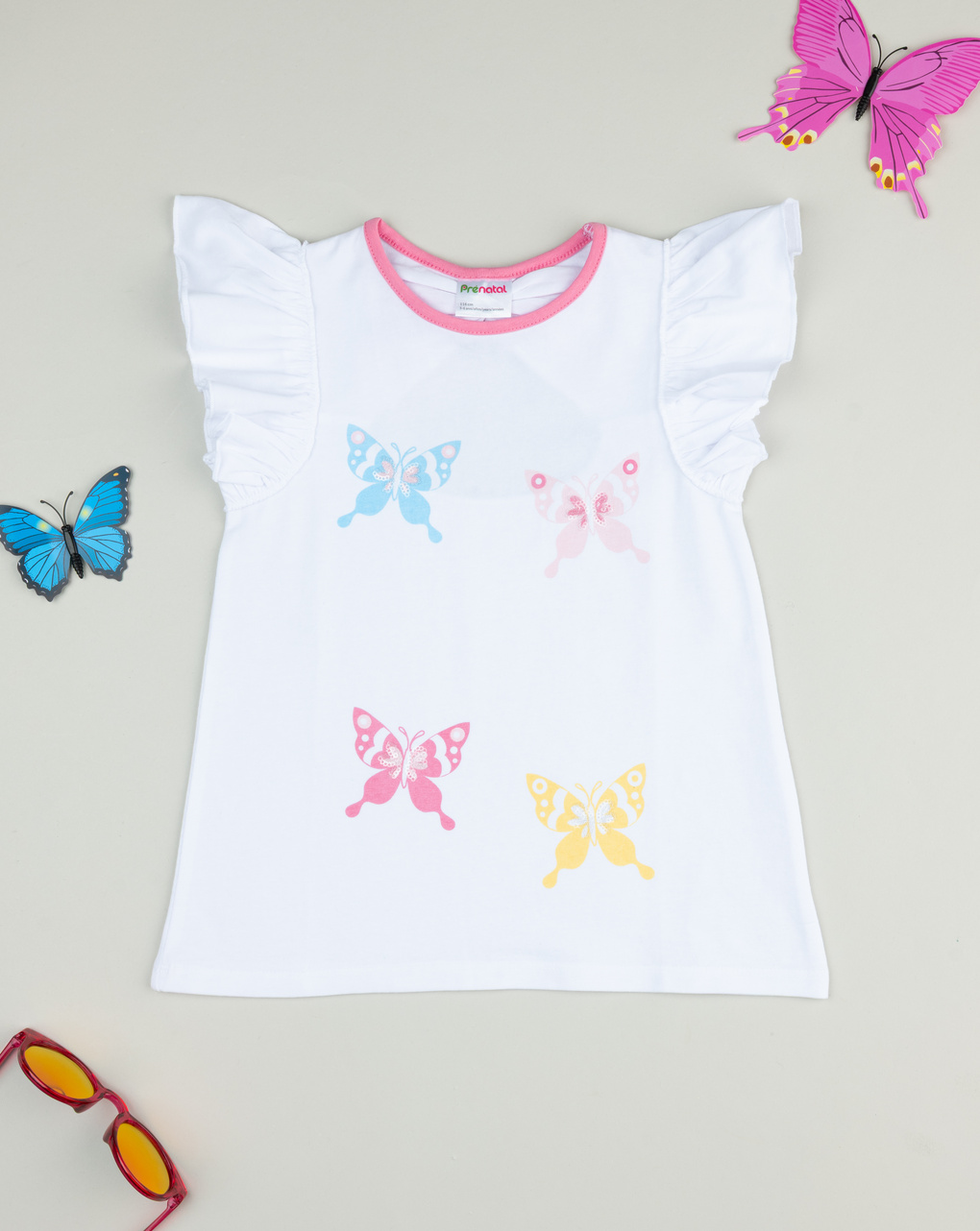 παιδικό t-shirt λευκό με πεταλούδες για κορίτσι