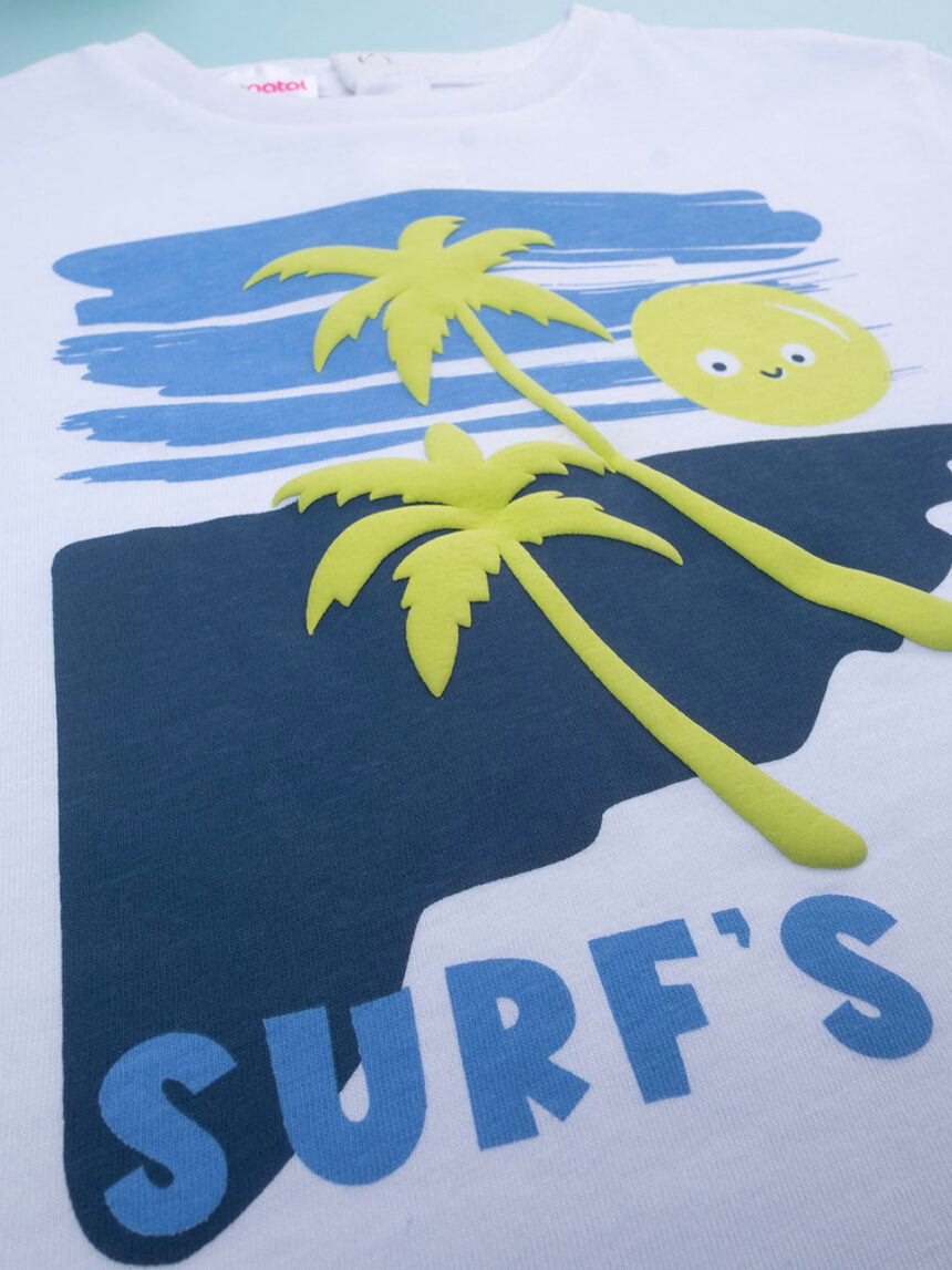 βρεφικό t-shirt λευκό surf's up για αγόρι - Prénatal