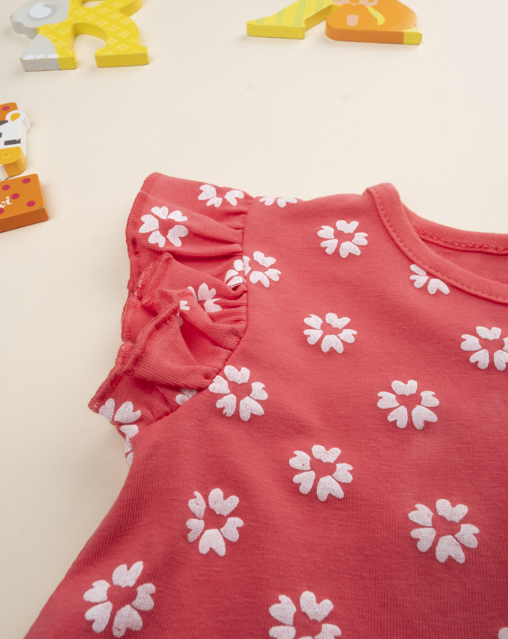 βρεφικό φόρεμα κοραλί με λουλούδια για κορίτσι - Prénatal