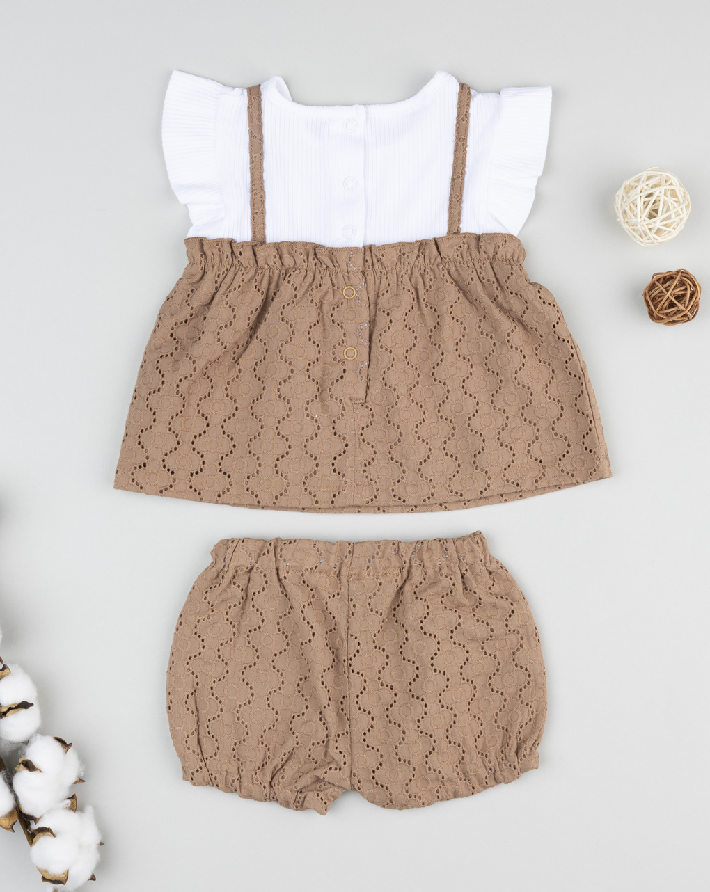 βρεφικό σετ t-shirt και σορτσάκι sangallo για κορίτσι - Prénatal