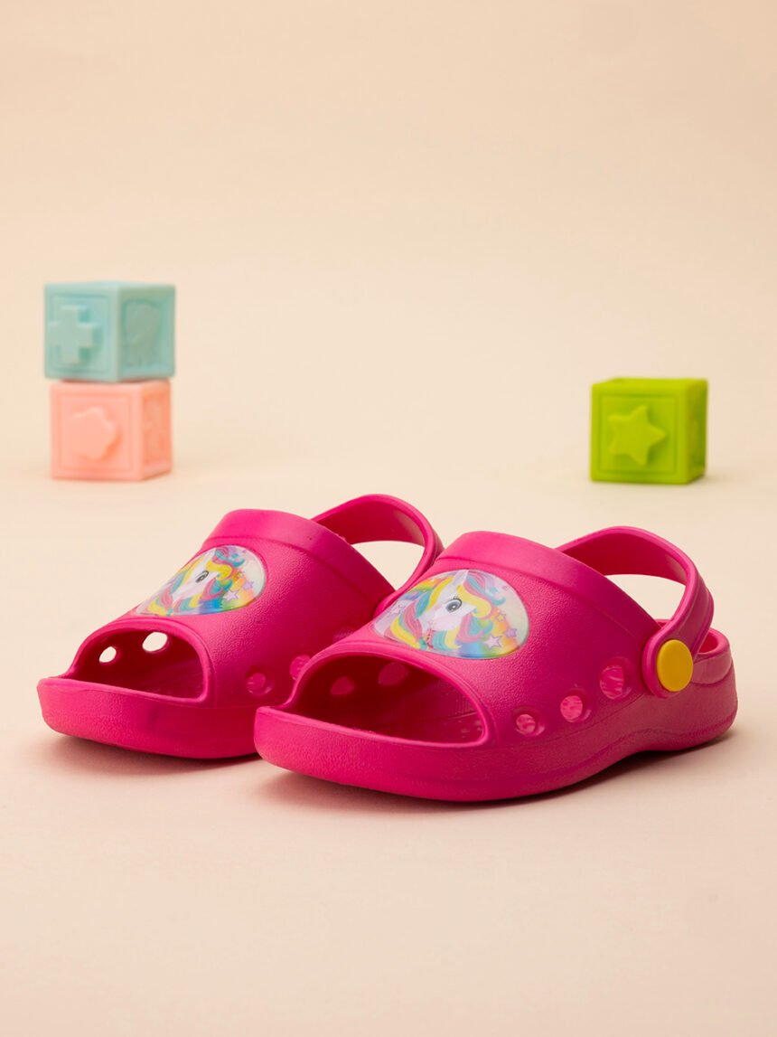 σαμπό θαλάσσης ανοιχτά φούξια με μονόκερο για κορίτσι - SILVER